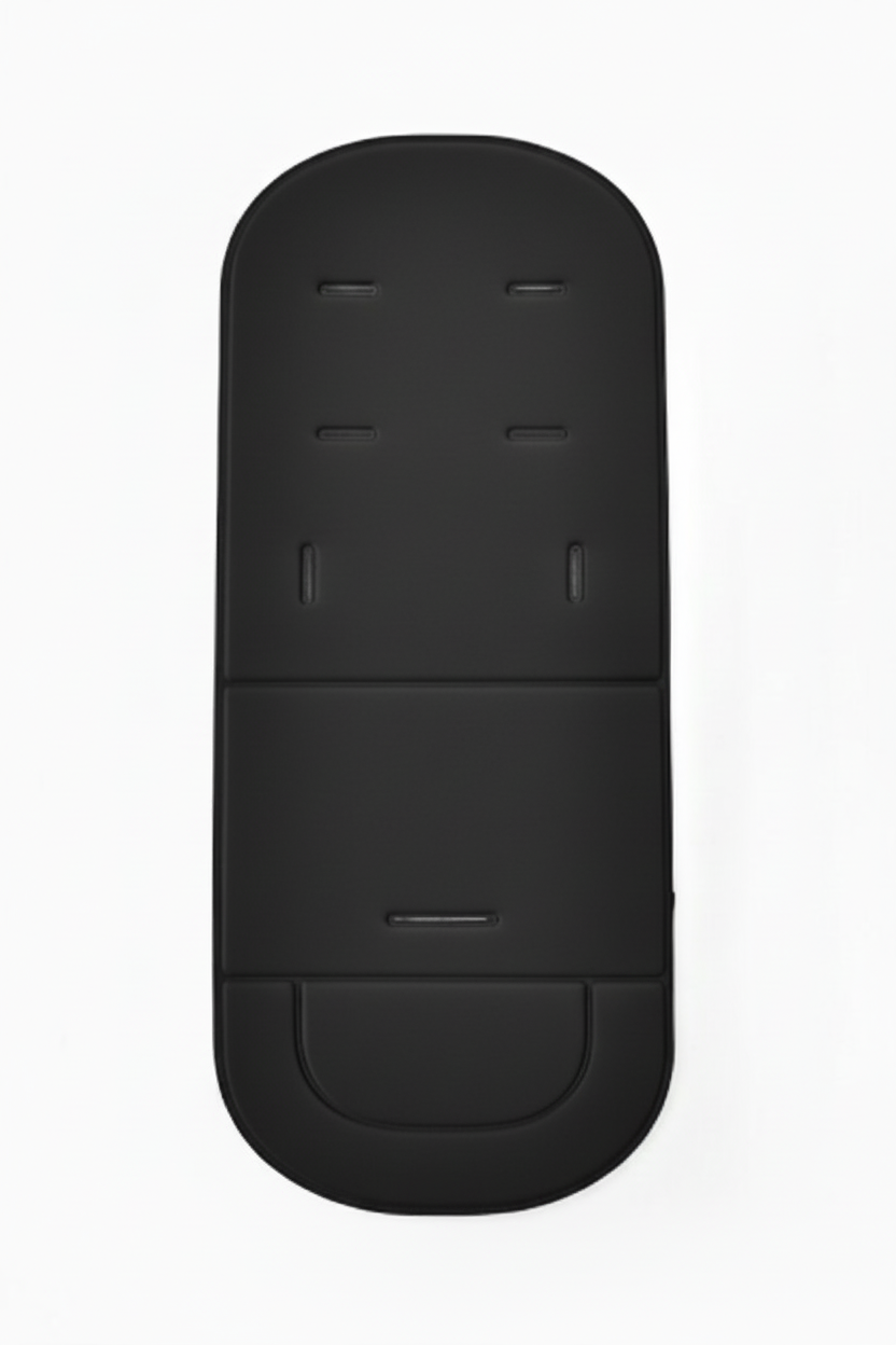 Black car seat cover on a white background
