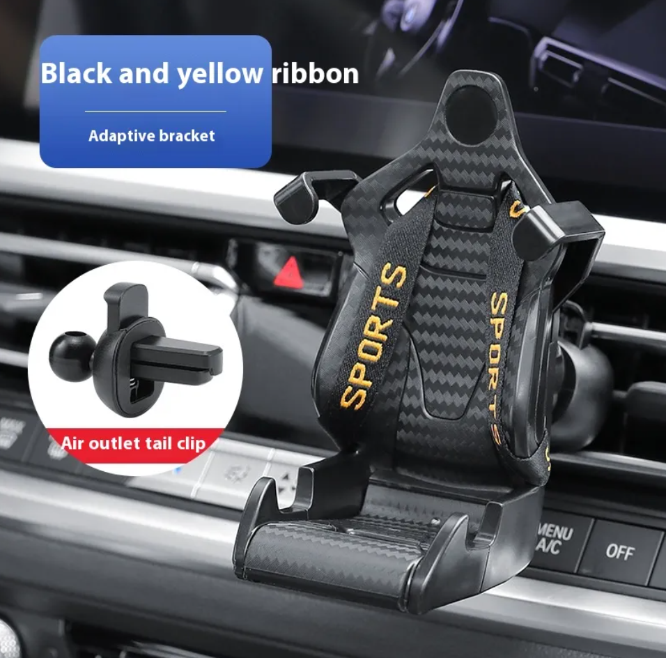 Racing Seat Car Phone Holder  360° Rotatable Air Vent Clip