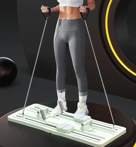 Foldable Abdominal Trainer Portable Sit Up Exercise Board with Resistance Springs
